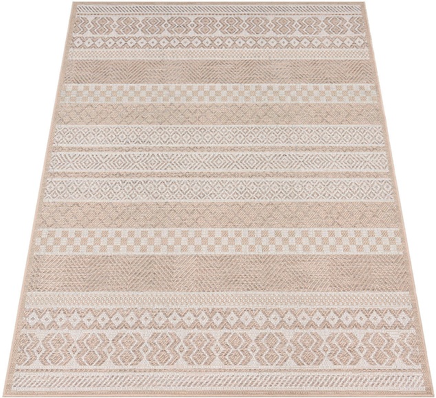 Paco Home Teppich »Vermont 183«, rechteckig, Flachgewebe, modernes gestreiftes Design, In- und Outdoor geeignet