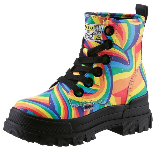 Buffalo Schnürboots »CORIN«, in auffälligen Regenbogen-Farben