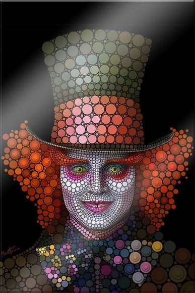 Acrylglasbild »Circlism: Johnny Depp der Hutmacher«