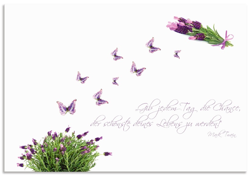 Artland Küchenrückwand »Lila Schmetterlinge an Lavendel«