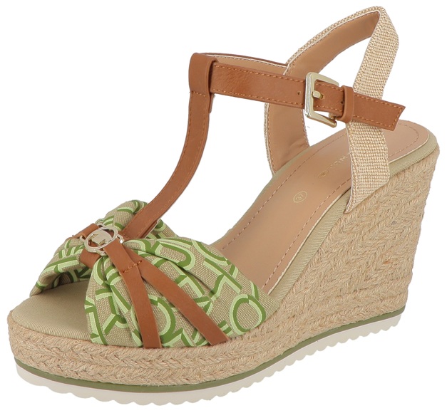 TOM TAILOR High-Heel-Sandalette, mit logobedruckter Bandage
