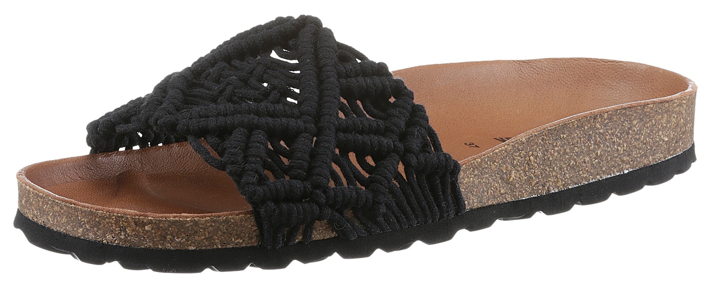 VERBENAS Pantoffel »Raga Roda«, in gehäkeltem Look