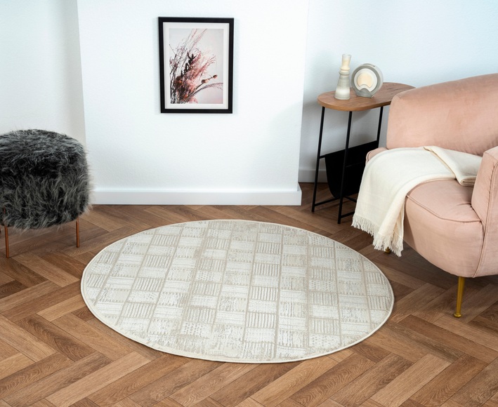 Myflair Möbel & Accessoires Teppich »My House«, rund, Kurzflor, Retro-Style, besonders weich durch Microfaser