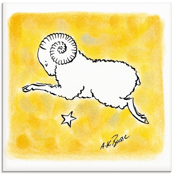 Artland Glasbild »Serie Sternzeichen Widder«