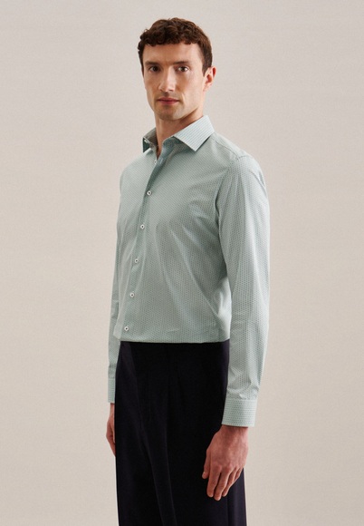Business Hemd X-slim Fit Langarm Druck Herren Grün 42