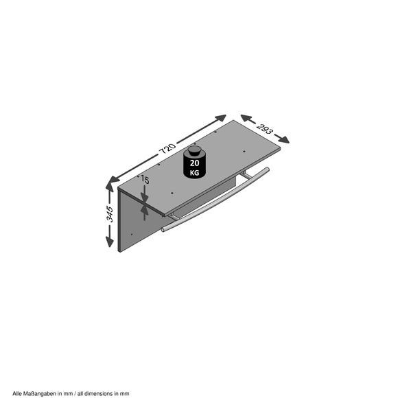 FMD Wandgarderobe 72 x 29,3 x 34,5 cm Betongrau
