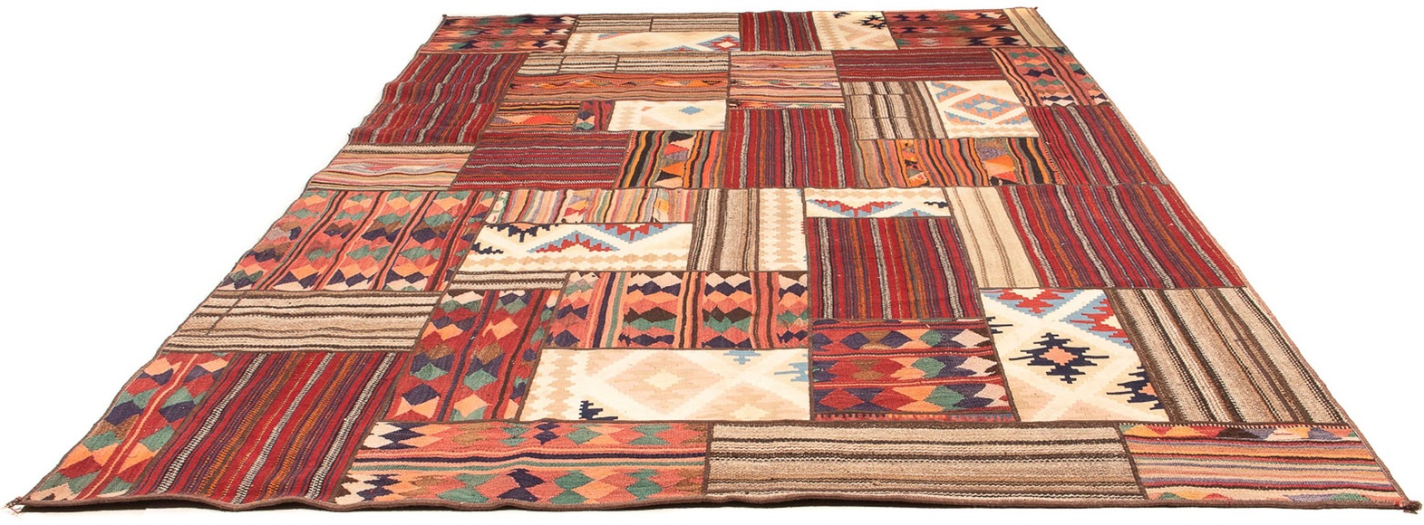 morgenland Teppich »Patchwork - 350 x 250 cm - mehrfarbig«, rechteckig, 7 mm Höhe, Wohnzimmer, Einzelstück