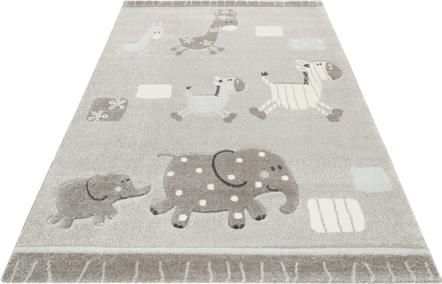 Esprit Kinderteppich »Kids Lucky Zoo 2.0«, rechteckig, 13 mm Höhe, Kinder Zoo Motiv Teppich