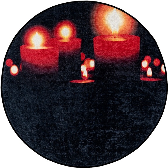 Sehrazat Teppich »Christmas 1226«, rund, 5 mm Höhe, Weihnachten, waschbar, Unterlage Weihnachtsbaum