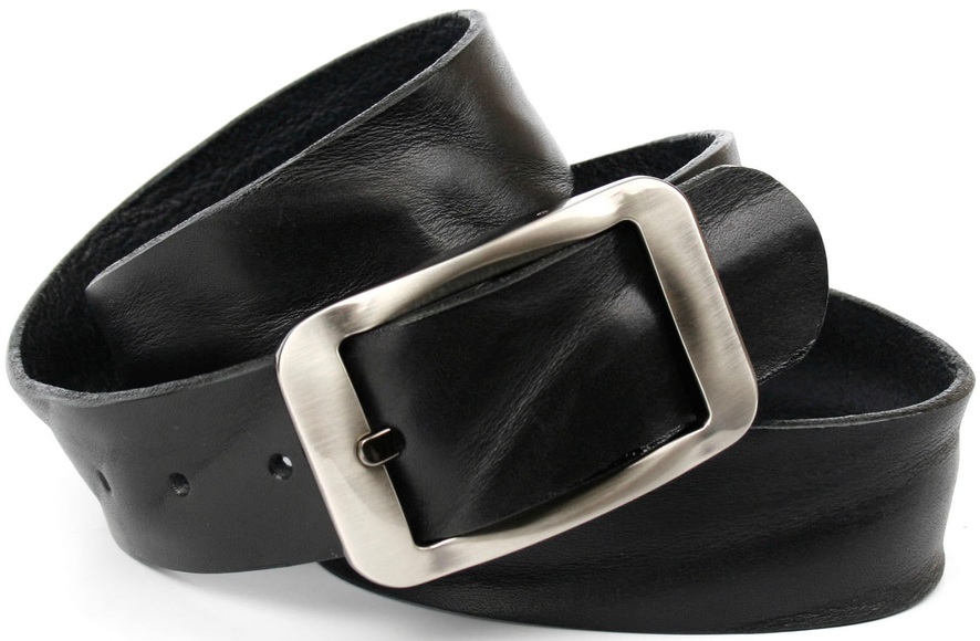 Anthoni Crown Vollleder Jeansgürtel in Schwarz
