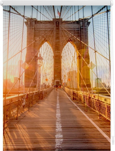 Seitenzugrollo, Lichtblick, »Brooklyn Bridge«, Klemmfix, Kettenzug, Lichtschutz, Fixmass, ohne Bohren