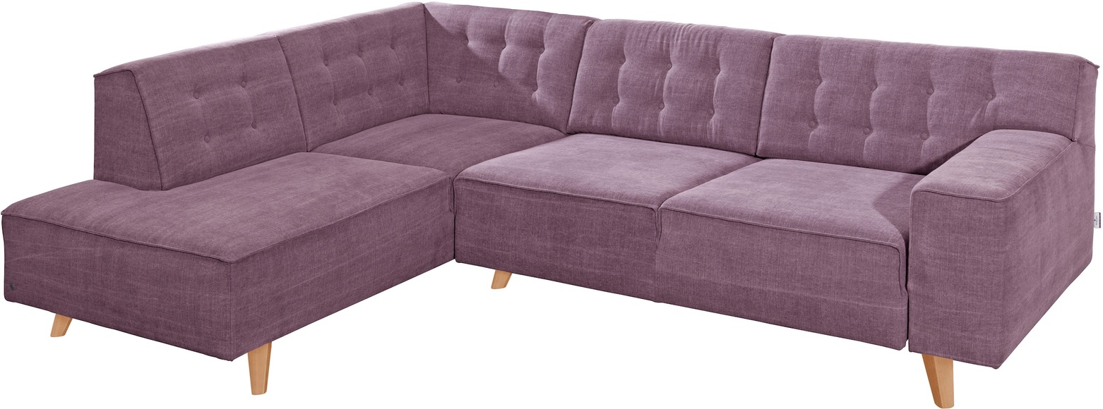 TOM TAILOR Ecksofa »NORDIC CHIC«, mit Ottomane, wahlweise mit Sitzvorzug, Füsse Buche natur