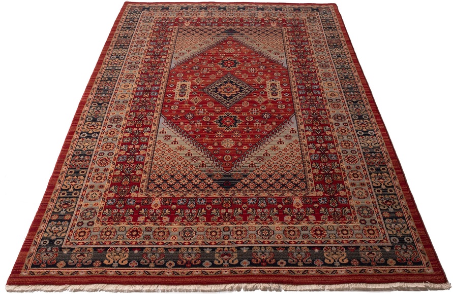 THEKO Wollteppich »Saharna 2400«, rechteckig, 12 mm Höhe, reine Wolle, Orient-Optik, mit Fransen, Wohnzimmer