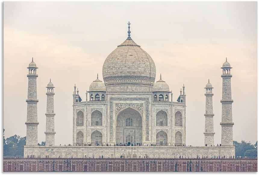 Artland Wandbild »Taj Mahal«, Gebäude, (1 St.), in vielen Grössen & Produktarten - Alubild / Outdoorbild für den Aussenbereich, Leinwandbild, Poster, Wandaufkleber / Wandtattoo auch für Badezimmer geeignet