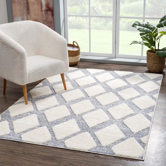 Carpet City Hochflor-Teppich »Focus«, rechteckig, 20 mm Höhe, 3D-Optik, Raute-Optik, Wohnzimmer
