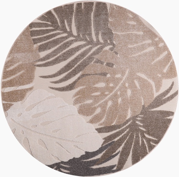 Sanat Teppich »Floral«, rund, 6 mm Höhe, In- und Outdoor geeignet, florales Design, Balkon, Terasse