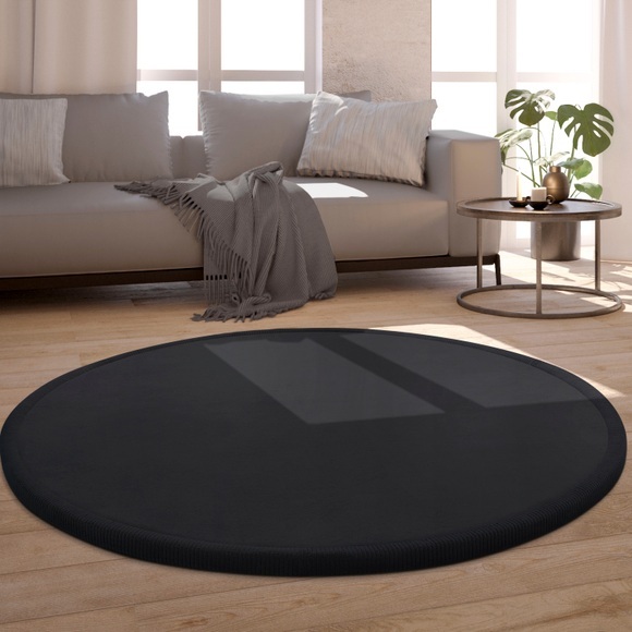 Paco Home Teppich »Tatami 475«, rund, Kurzflor, Uni Farben, mit Memory Foam, waschbar