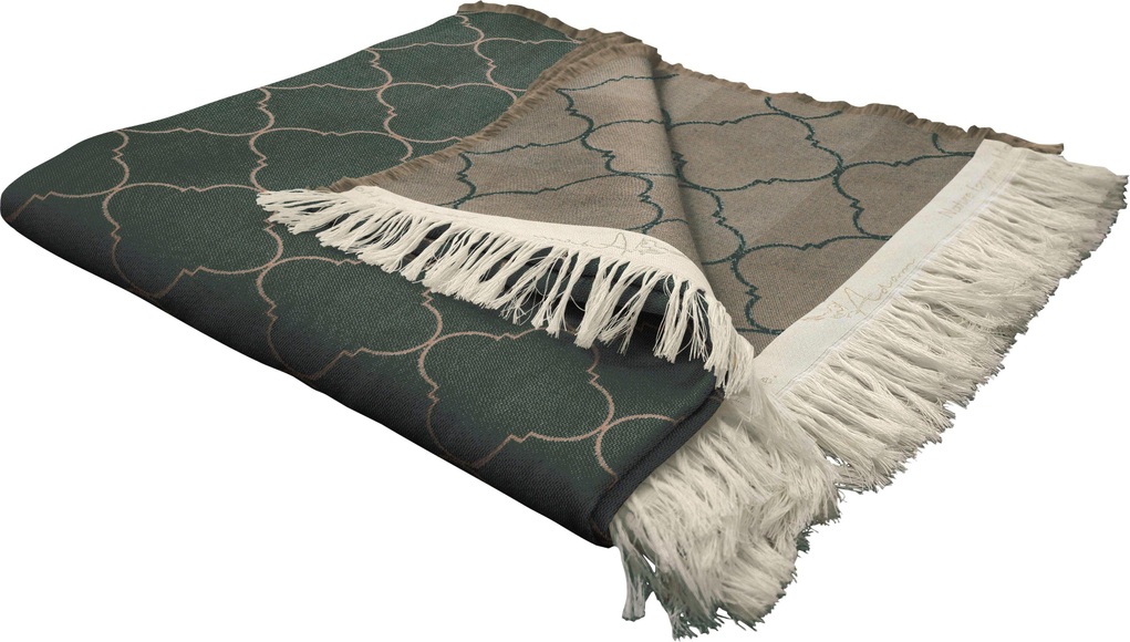 Adam Elements - ADAM - Tagesdecke Indian Cortezada, 145 x 200 cm, Olive / Hellbraun