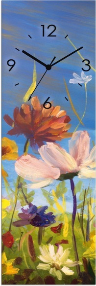Artland Wanduhr »Glasuhr Wildblumenwiese«