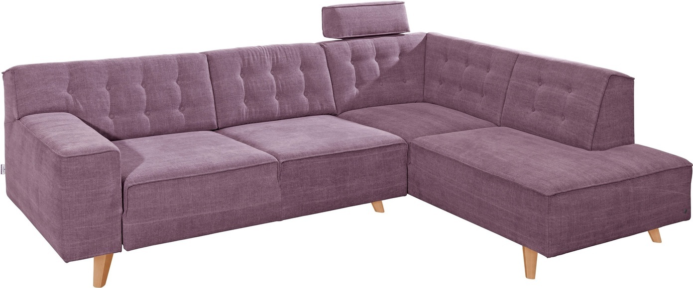 TOM TAILOR Ecksofa »NORDIC CHIC«, mit Ottomane, wahlweise mit Sitzvorzug, Füsse Buche natur