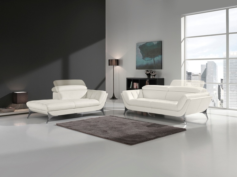 Egoitaliano Polstergarnitur »Sueli«, (Set), bestehend aus Sofa und Recamiere, Kopfteilverstellung, Bezug Leder