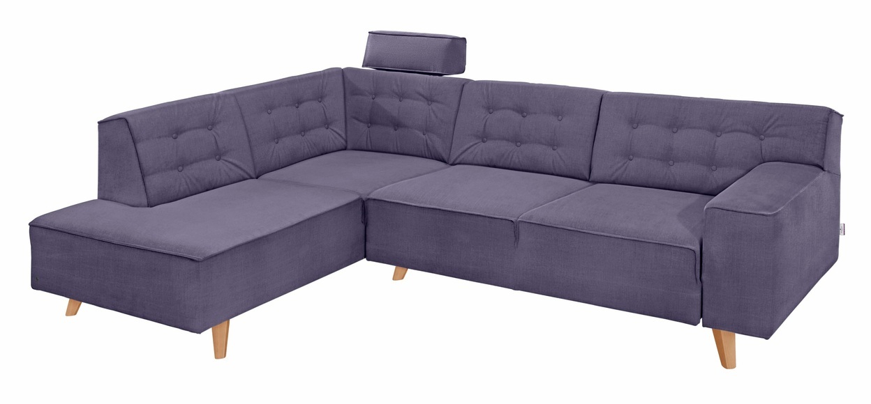TOM TAILOR Ecksofa »NORDIC CHIC«, mit Ottomane, wahlweise mit Sitzvorzug, Füsse Buche natur