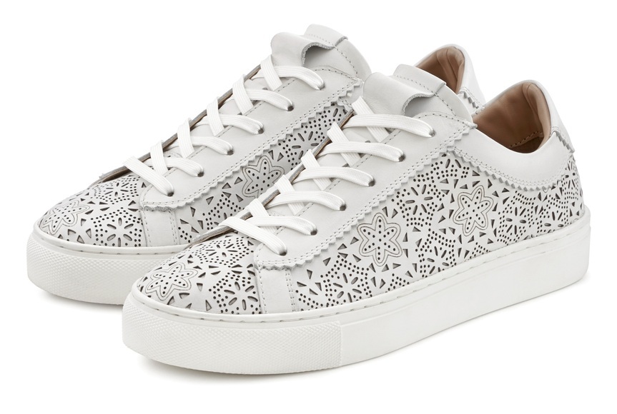 LASCANA Sneaker, aus Leder mit Cut-Outs