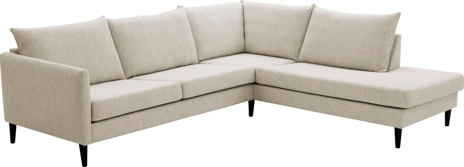ATLANTIC home collection Ecksofa »Rekvik«, mit Wellenunterfederung, mit Massivholzfüssen