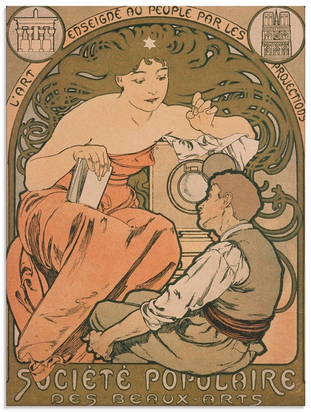 Artland Glasbild »Plakat für Société Populaire Beaux Arts«