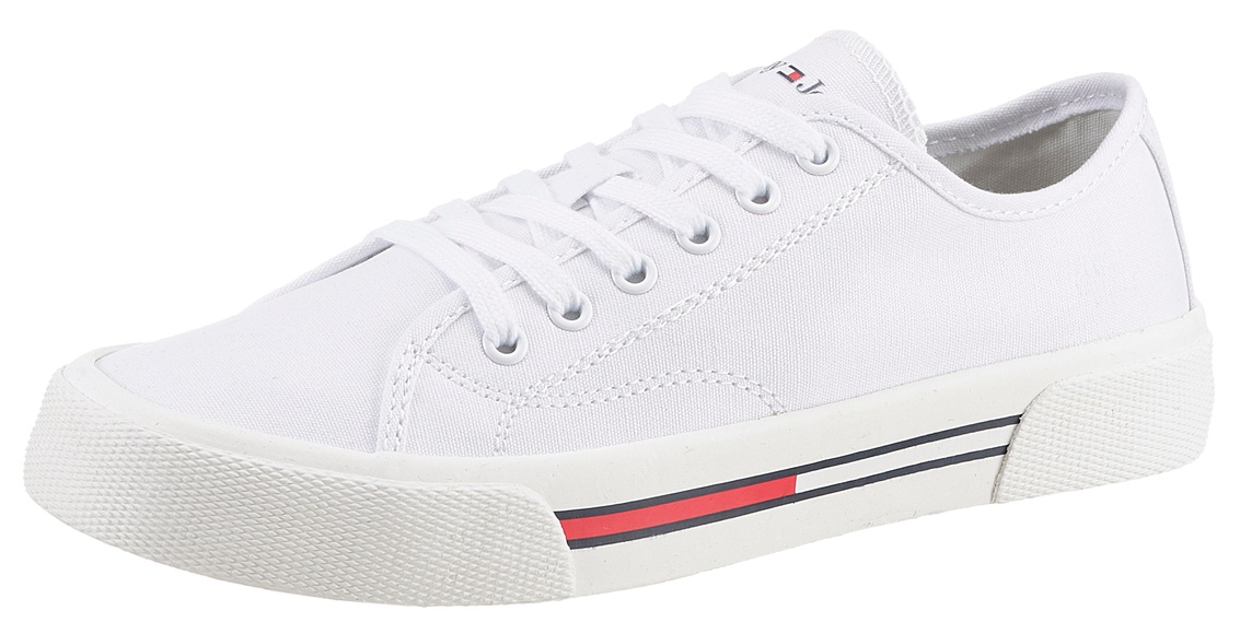 Tommy Jeans Plateausneaker »TOMMY JEANS LOW CUT WMNS CANVAS«, Laufsohle mit Logoflag