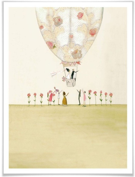 Wall-Art Poster »Hochzeit Deko Heissluftballon«, Heissluftballon, (1 St.)