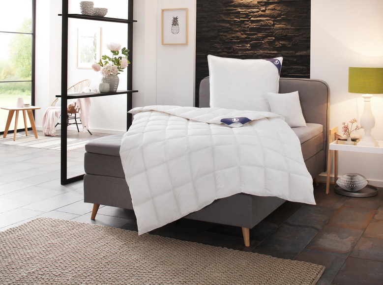 SPESSARTTRAUM Daunenbettdecke »Exklusiv Bettdecke 135x200 und weitere Grössen«, leicht, Füllung 100% Daunen, Bezug Baumwolle, (1 St.), Ideal für Sommer und Winter