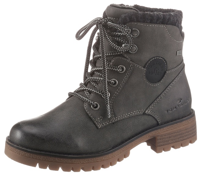 TOM TAILOR Schnürboots, mit Strickkragen