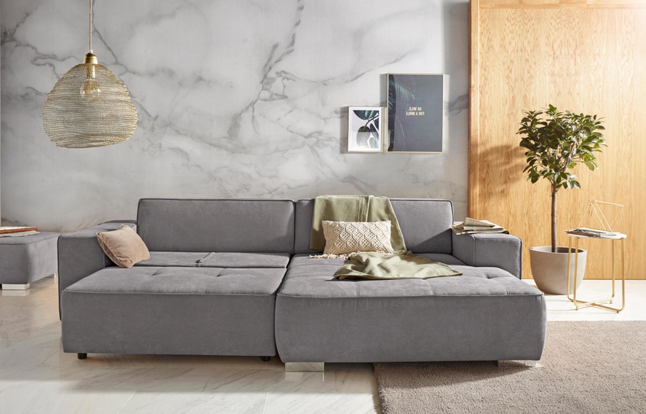 INOSIGN Ecksofa »Sapporo«, wahlweise Bettfunktion oder Sitztiefenverstellung, Federkern