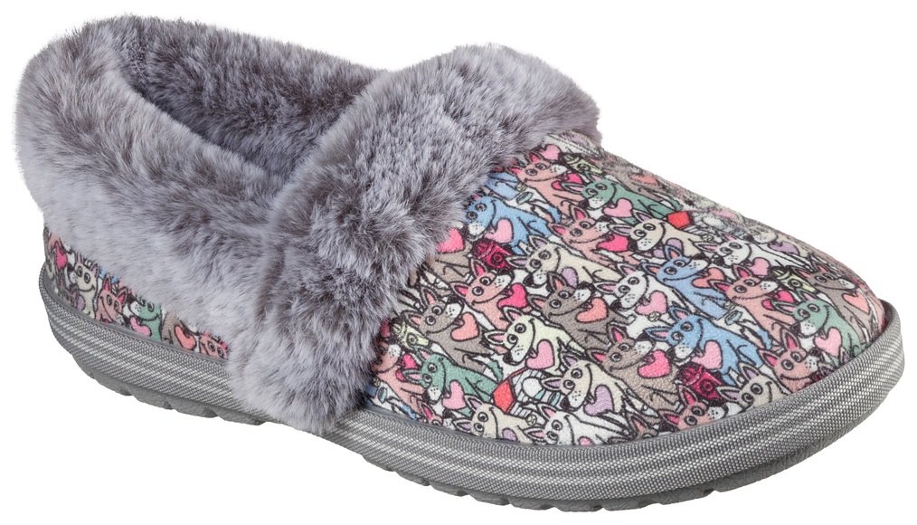 Skechers Pantoffel »TOO COZY«, mit Fellimitat-Besatz