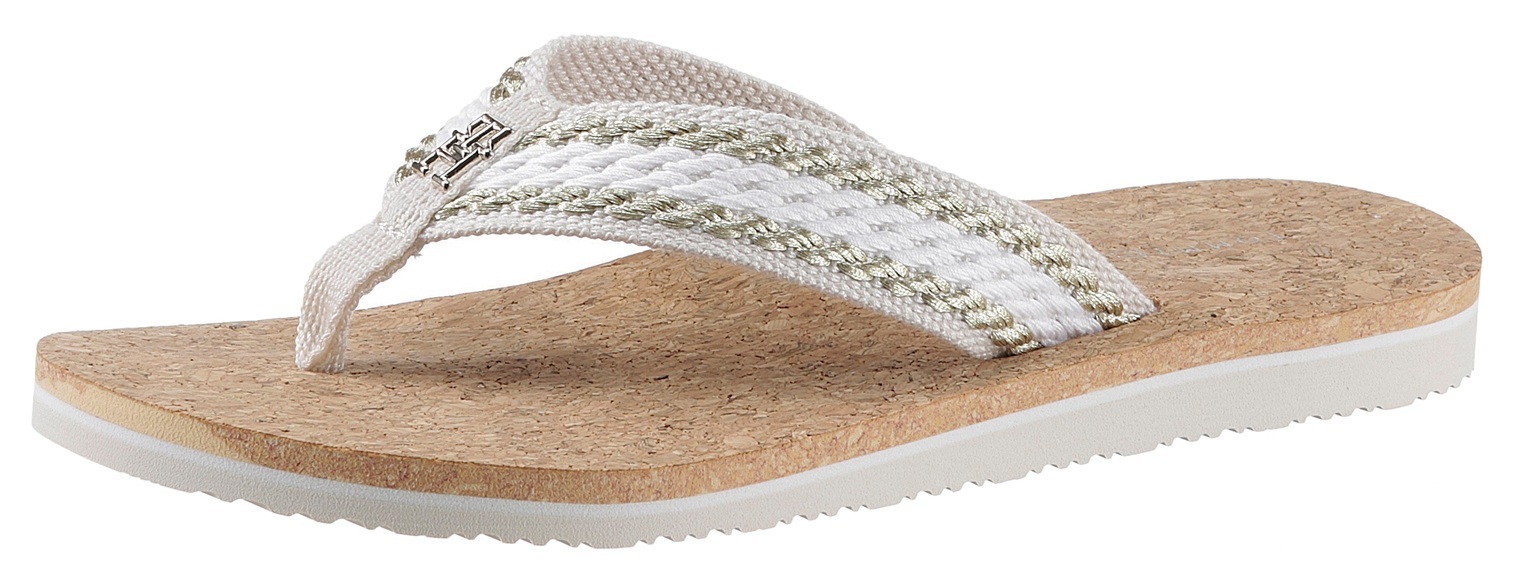 Tommy Hilfiger Zehentrenner »TH CORK SANDAL«, mit Streifen