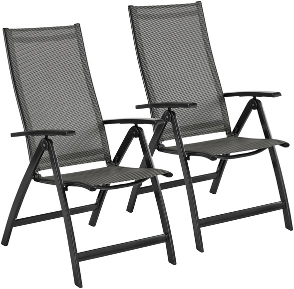MERXX Gartensessel »Vicenza«, (2er Set), Alu/Textil, grau