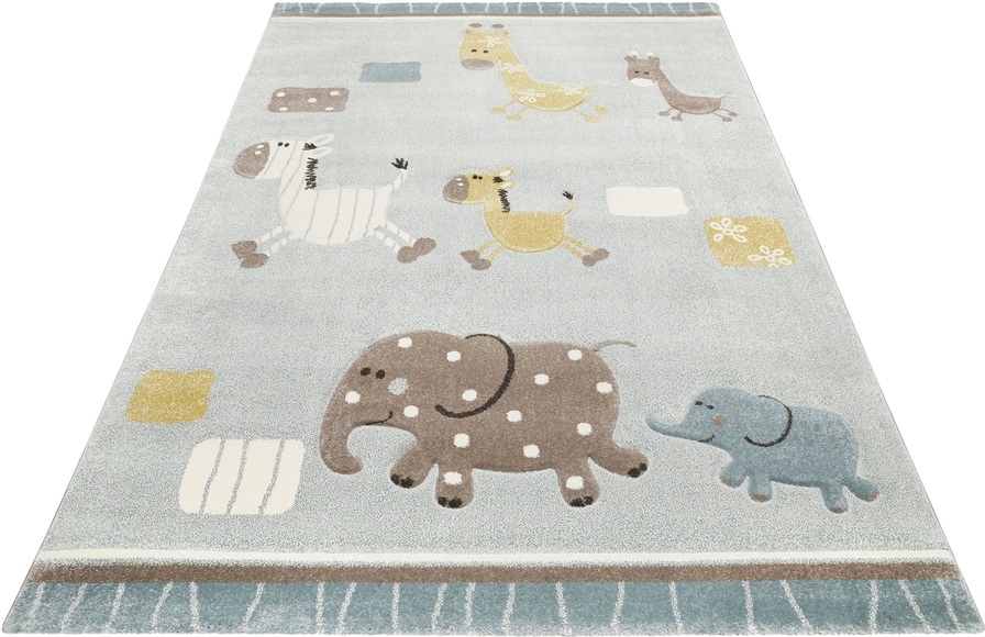 Esprit Kinderteppich »Kids Lucky Zoo 2.0«, rechteckig, 13 mm Höhe, Kinder Zoo Motiv Teppich