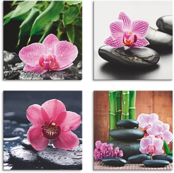 Artland Leinwandbild »Orchidee Zenstein Tropfen Spa Konzept«