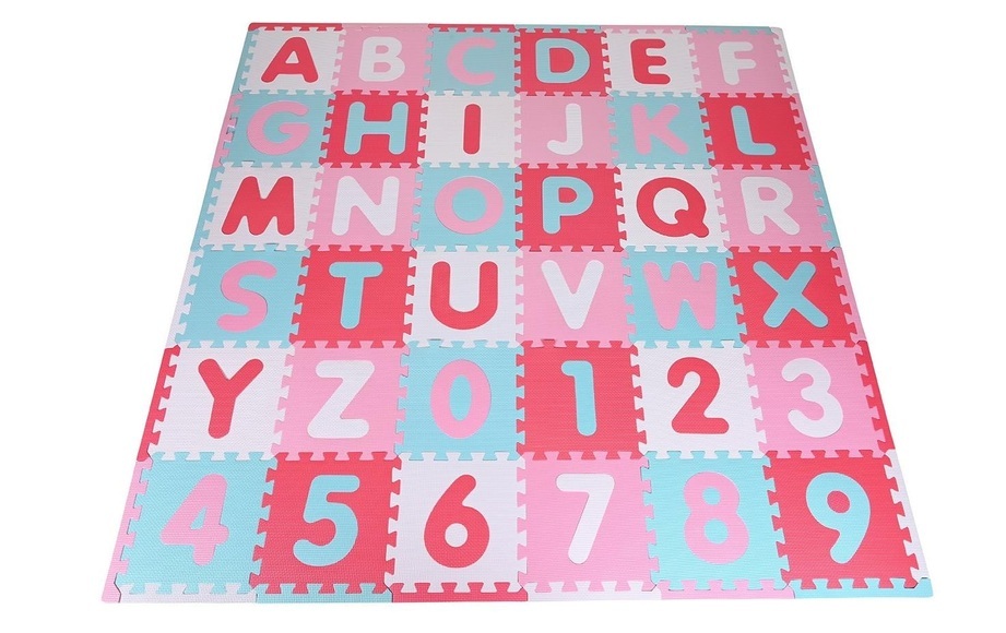 knorr® toys Puzzlematte - Alphabet + Zahlen pink-rosa