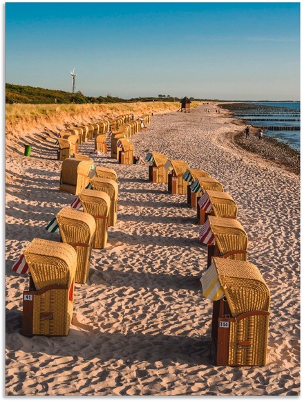 Artland Wandbild »Strandkörbe Ostseeküste in Wustrow«