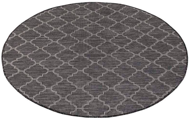 Carpet City Teppich »Palm«, rund, 5 mm Höhe, Wetterfest & UV-beständig, für Balkon, Terrasse, Flur, Küche, flach gewebt