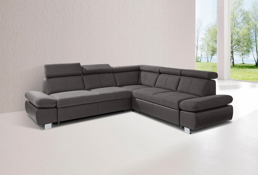 exxpo - sofa fashion Ecksofa, inklusive Kopfteil- und Armteilverstellung, wahlweise mit Bettfunktion und Bettkasten