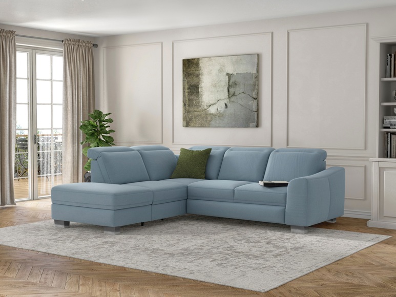 sit&more Ecksofa »Durness«, mit Federkern und hochwertigen Edelstahlfüssen, wahlweise mit Kopfteilverstellung, Bettfunktion und Stauraum oder mit Bettfunktion und Bettkasten