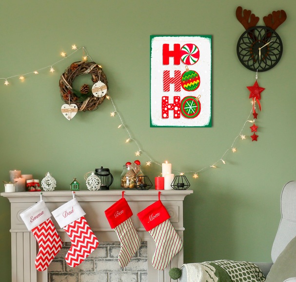 queence Metallbild »Ho Ho Ho«, (1 St.), Stahlschilder
