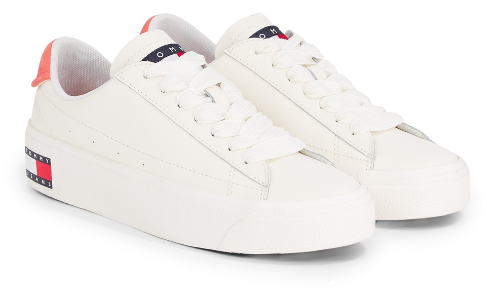 Tommy Jeans Plateausneaker »TJW LEATHER VULC. FLATFORM«, mit Logoflagge im Plateau
