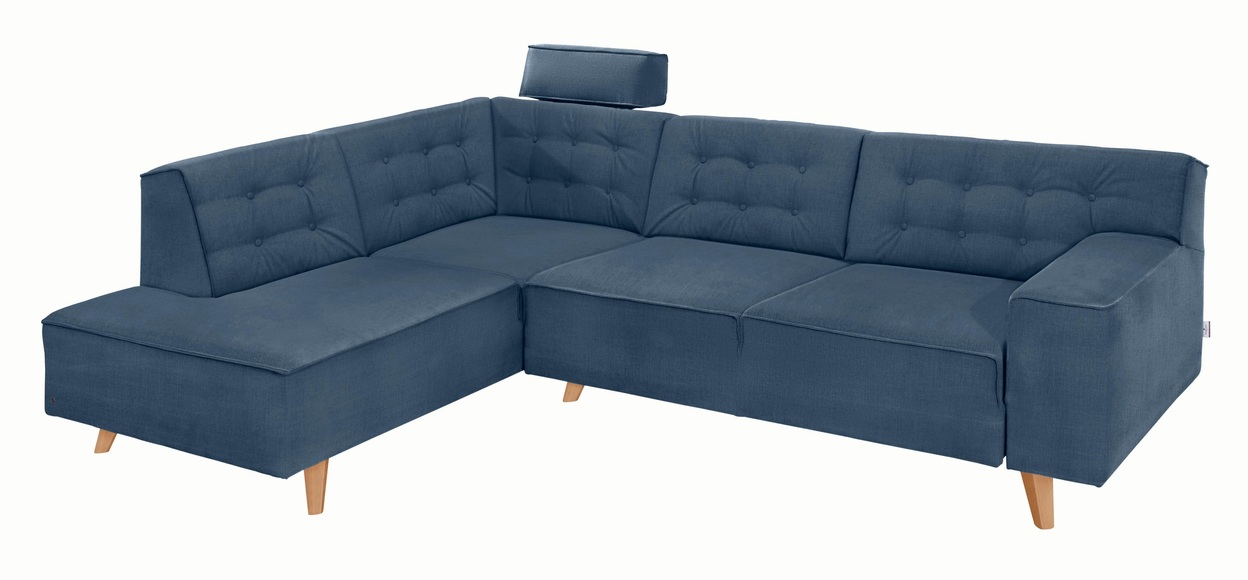 TOM TAILOR Ecksofa »NORDIC CHIC«, mit Ottomane, wahlweise mit Sitzvorzug, Füsse Buche natur