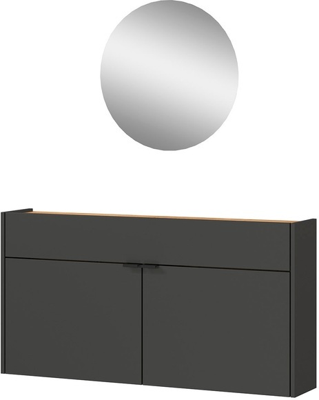 GERMANIA Garderoben-Set »Ameca«, (Set, 2 St.), Mehrzweckschrank und Spiegel, geringe Tiefe, ideal für schmale Flure