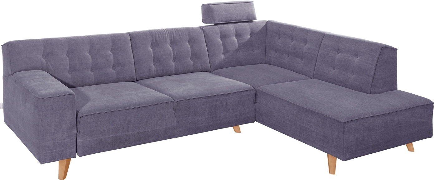 TOM TAILOR Ecksofa »NORDIC CHIC«, mit Ottomane, wahlweise mit Sitzvorzug, Füsse Buche natur