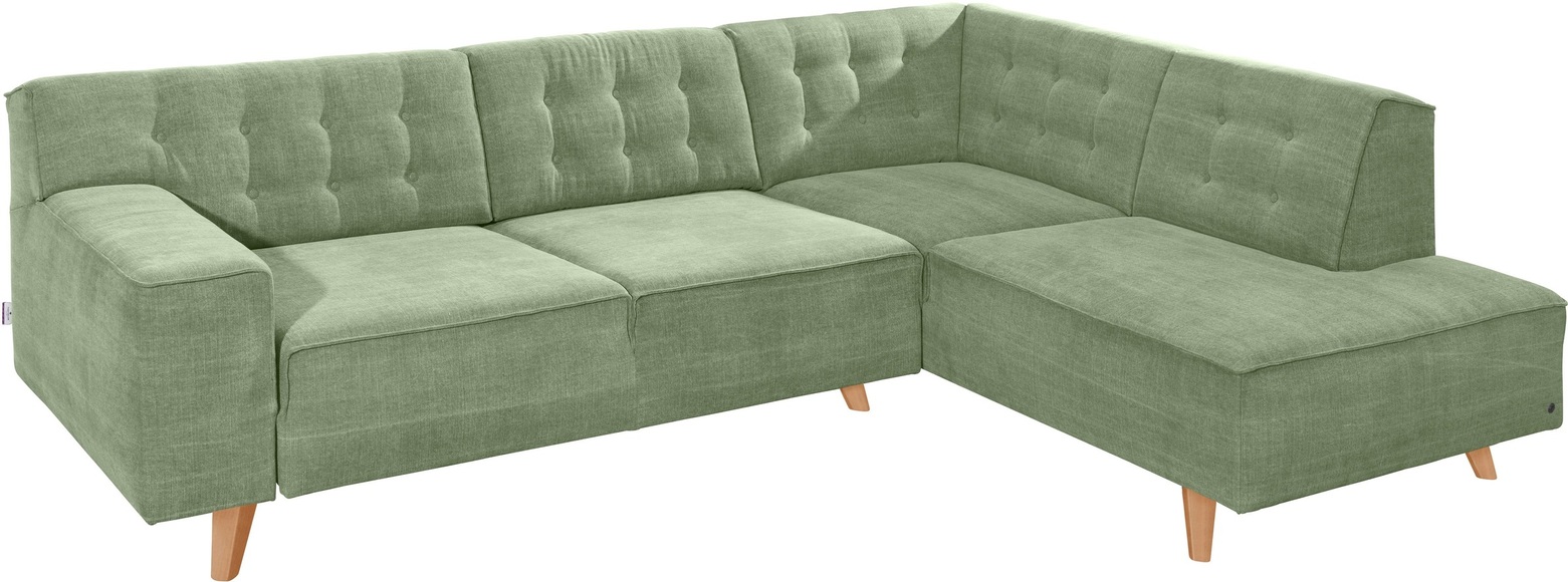 TOM TAILOR Ecksofa »NORDIC CHIC«, mit Ottomane, wahlweise mit Sitzvorzug, Füsse Buche natur